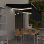 Markise Manuell Einziehbar mit Rollo & LED 5x3 m Anthrazit