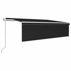 Markise Automatisch mit Rollo LED Windsensor 5x3m Anthrazit