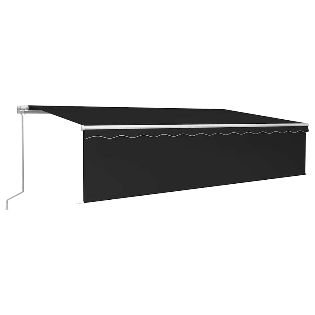 Markise Manuell Einziehbar mit Rollo 6x3 m Anthrazit