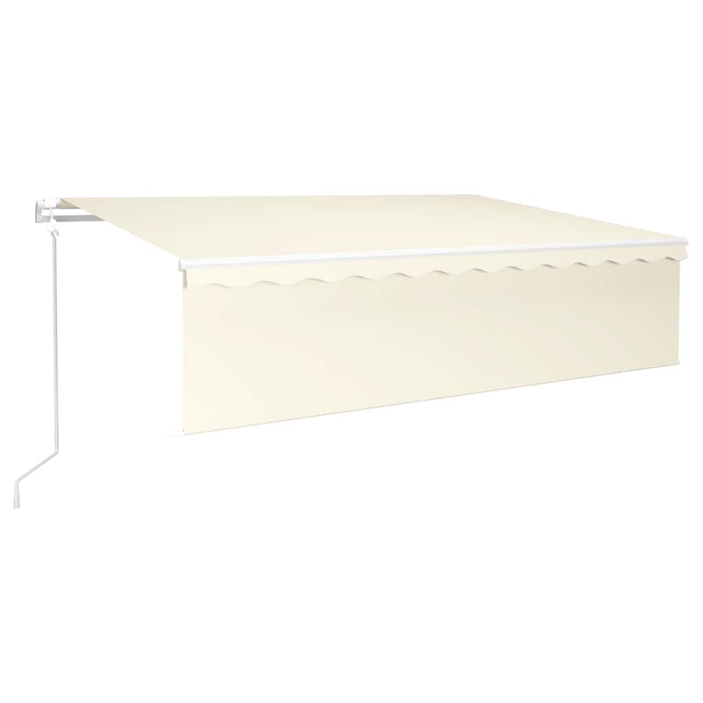 Markise Automatisch Einziehbar mit Volant 6x3 m Creme