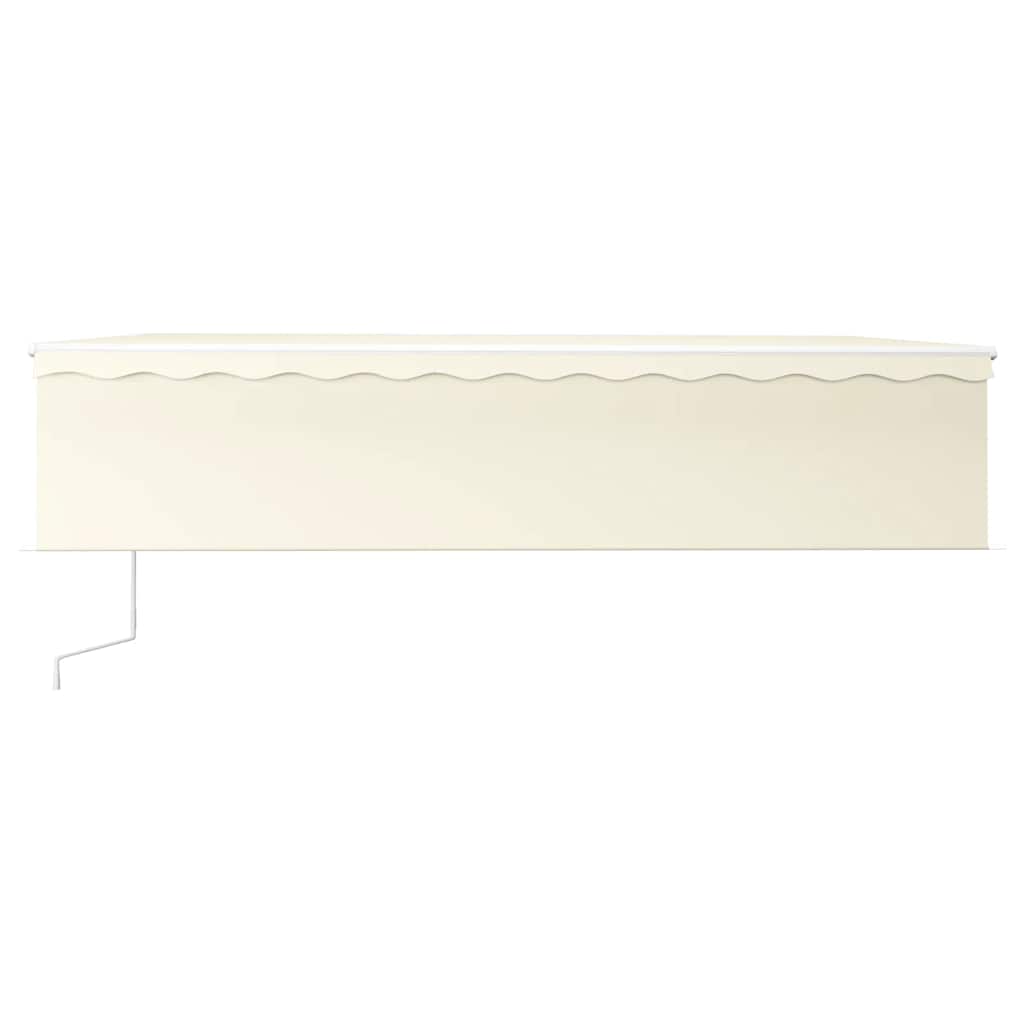 Markise Automatisch Einziehbar mit Volant 6x3 m Creme