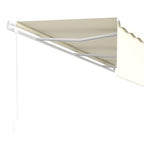 Markise Automatisch Einziehbar mit Volant 6x3 m Creme