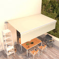 Markise Automatisch Einziehbar mit Volant 6x3 m Creme