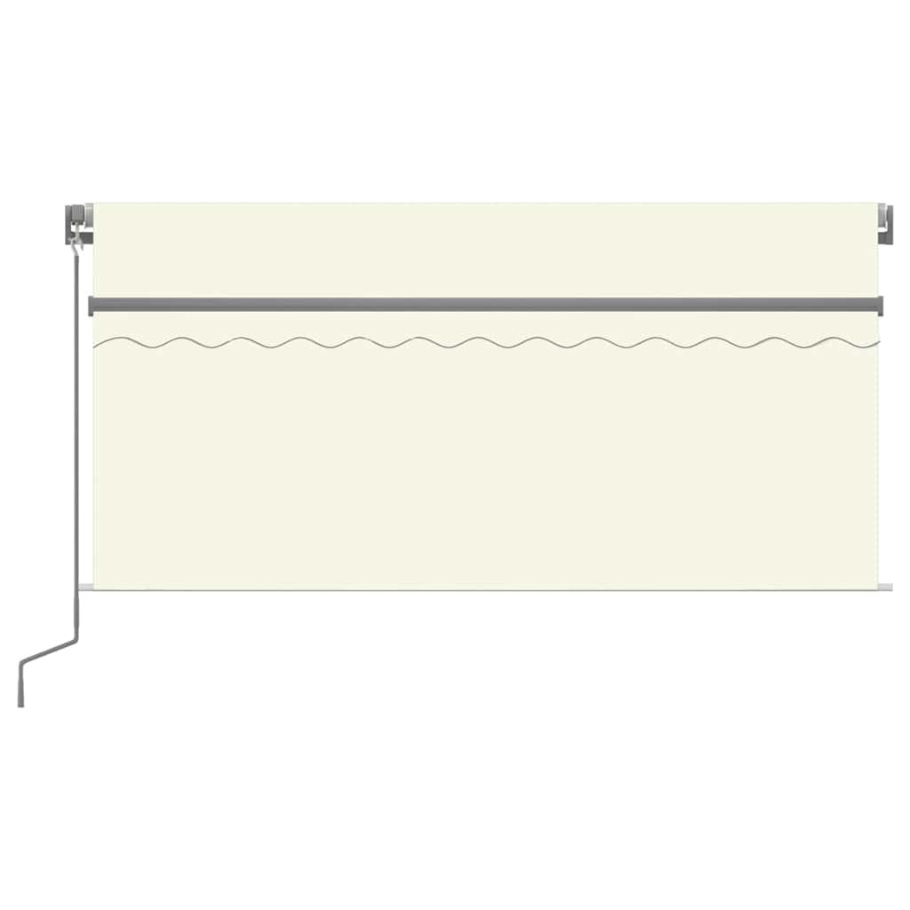 Markise Manuell Einziehbar mit Rollo & LED 3x2,5 m Creme