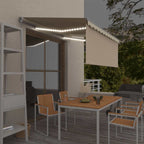 Markise Manuell Einziehbar mit Rollo & LED 3x2,5 m Creme