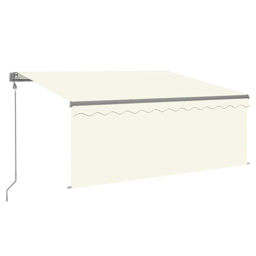 Markise Automatisch Einziehbar mit Volant 3x2,5 m Creme