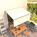 Markise Automatisch Einziehbar mit Volant 3x2,5 m Creme