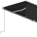 Markise Automatisch Einziehbar mit Volant 3,5x2,5 m Anthrazit
