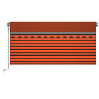 Markise Automatisch Einziehbar mit Volant 3,5x2,5m Orange Braun