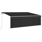 Markise Automatisch mit Rollo LED Windsensor 4x3m Anthrazit