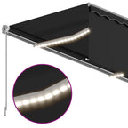 Markise Automatisch mit Rollo LED Windsensor 4x3m Anthrazit