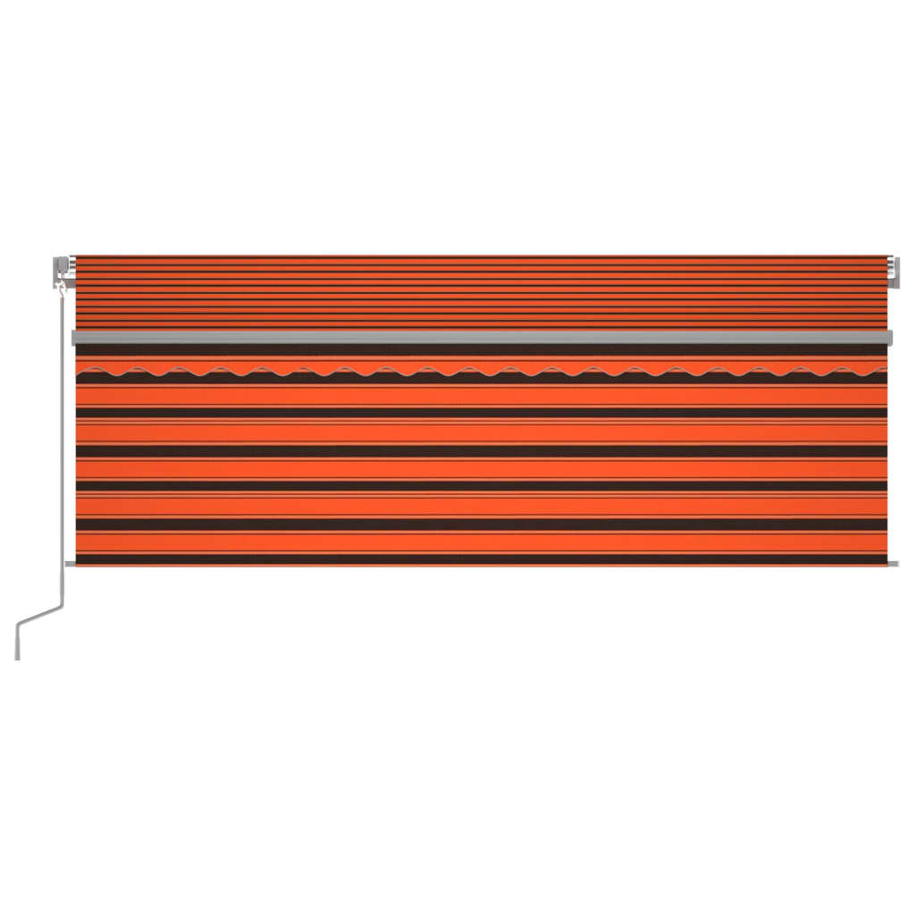 Markise Automatisch mit Rollo LED Windsensor 4x3 m Orange Braun