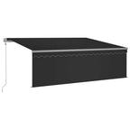 Markise Automatisch mit Rollo LED Windsensor 4,5x3 m Anthrazit