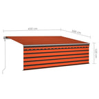 Markise Automatisch mit Rollo LED Windsensor 4,5x3m