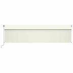 Markise Manuell Einziehbar mit Rollo & LED 6x3 m Creme