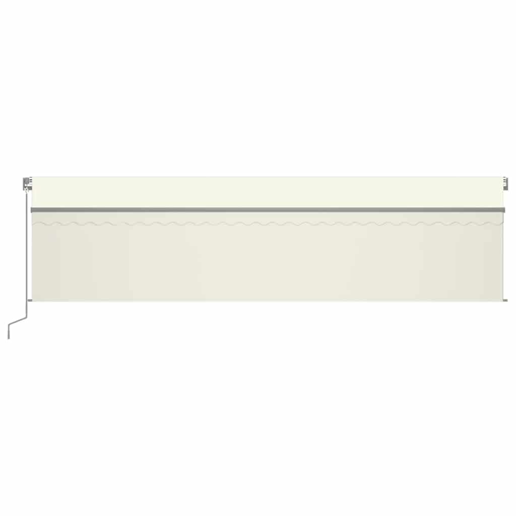 Markise Manuell Einziehbar mit Rollo & LED 6x3 m Creme