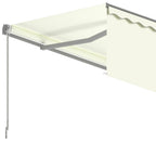 Markise Automatisch Einziehbar mit Volant 6x3 m Creme