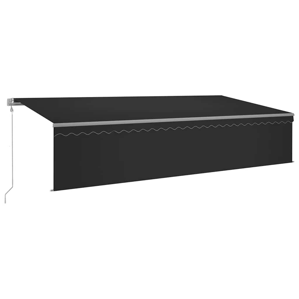 Markise Automatisch mit Rollo LED Windsensor 6x3m Anthrazit