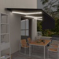 Markise Automatisch mit Rollo LED Windsensor 6x3m Anthrazit