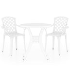 3-tlg. Bistro-Set Aluminiumguss Weiß