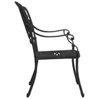 3-tlg. Bistro-Set Aluminiumguss Schwarz
