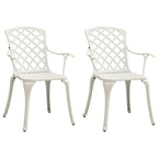 3-tlg. Bistro-Set Aluminiumguss Weiß