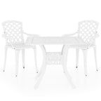 3-tlg. Bistro-Set Aluminiumguss Weiß