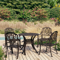 5-tlg. Bistro-Set Aluminiumguss Bronzen