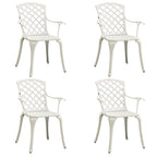 5-tlg. Bistro-Set Aluminiumguss Weiß