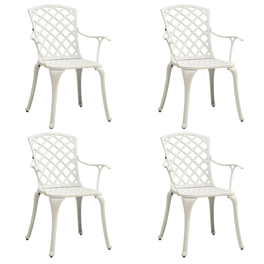 5-tlg. Bistro-Set Aluminiumguss Weiß