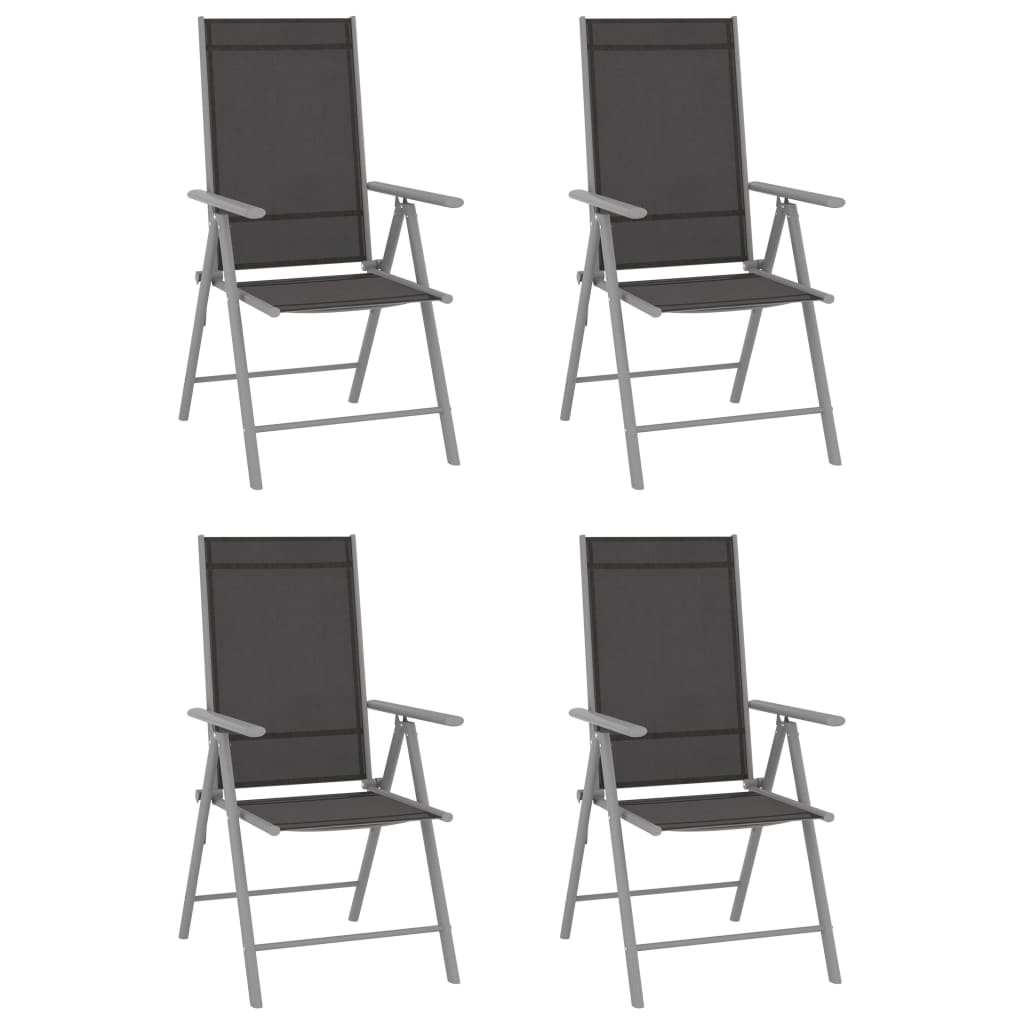 5-tlg. Garten-Essgruppe Aluminium und Textilene Silbern