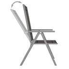 5-tlg. Garten-Essgruppe Aluminium und Textilene Silbern