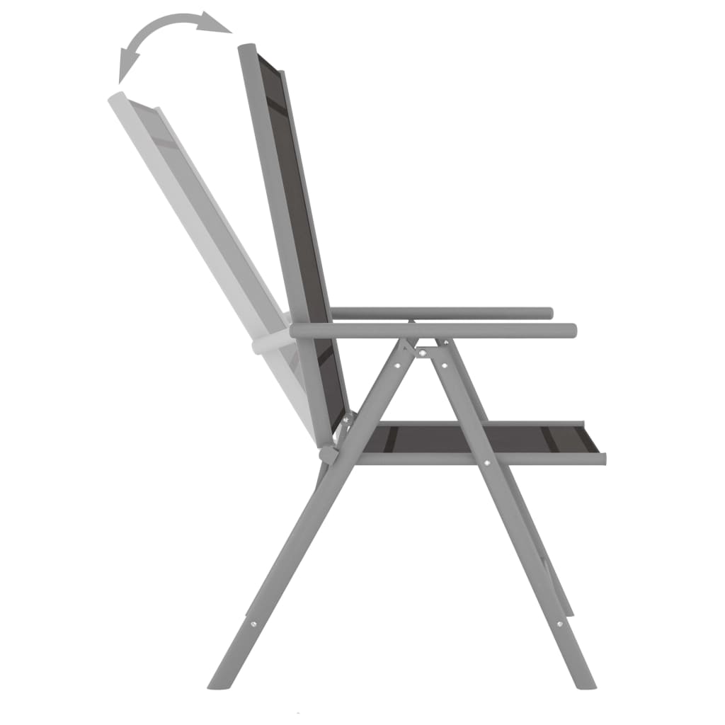 5-tlg. Garten-Essgruppe Aluminium und Textilene Silbern