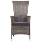 7-tlg. Garten-Essgruppe Poly Rattan Grau