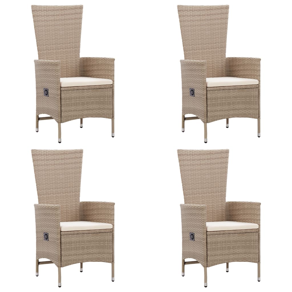 7-tlg. Garten-Essgruppe Poly Rattan Beige