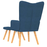 Relaxsessel mit Hocker Blau Stoff