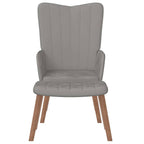 Relaxsessel mit Hocker Hellgrau Samt