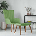 Relaxsessel mit Hocker Hellgrün Samt