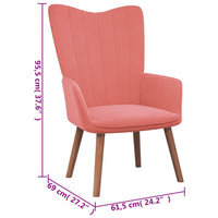 Relaxsessel mit Hocker Rosa Samt