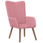 Relaxsessel mit Hocker Rosa Samt