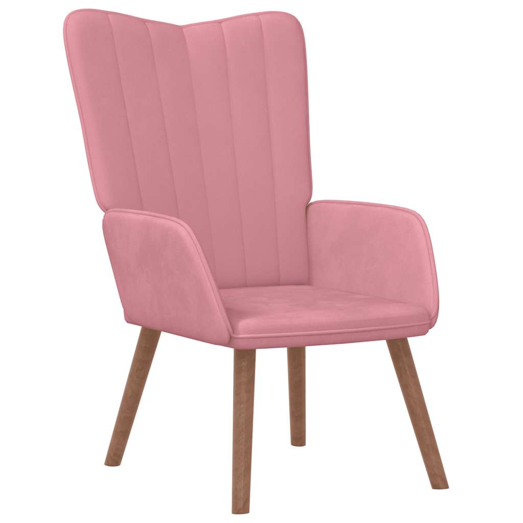 Relaxsessel mit Hocker Rosa Samt