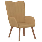 Relaxsessel mit Hocker Braun Samt
