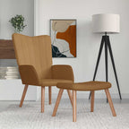 Relaxsessel mit Hocker Braun Samt