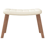 Relaxsessel mit Hocker Cremeweiß Samt