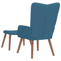 Relaxsessel mit Hocker Blau Samt