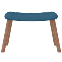 Relaxsessel mit Hocker Blau Samt