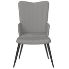 Relaxsessel mit Hocker Hellgrau Samt
