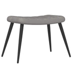 Relaxsessel mit Hocker Hellgrau Samt