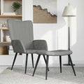 Relaxsessel mit Hocker Hellgrau Samt