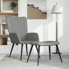 Relaxsessel mit Hocker Hellgrau Samt